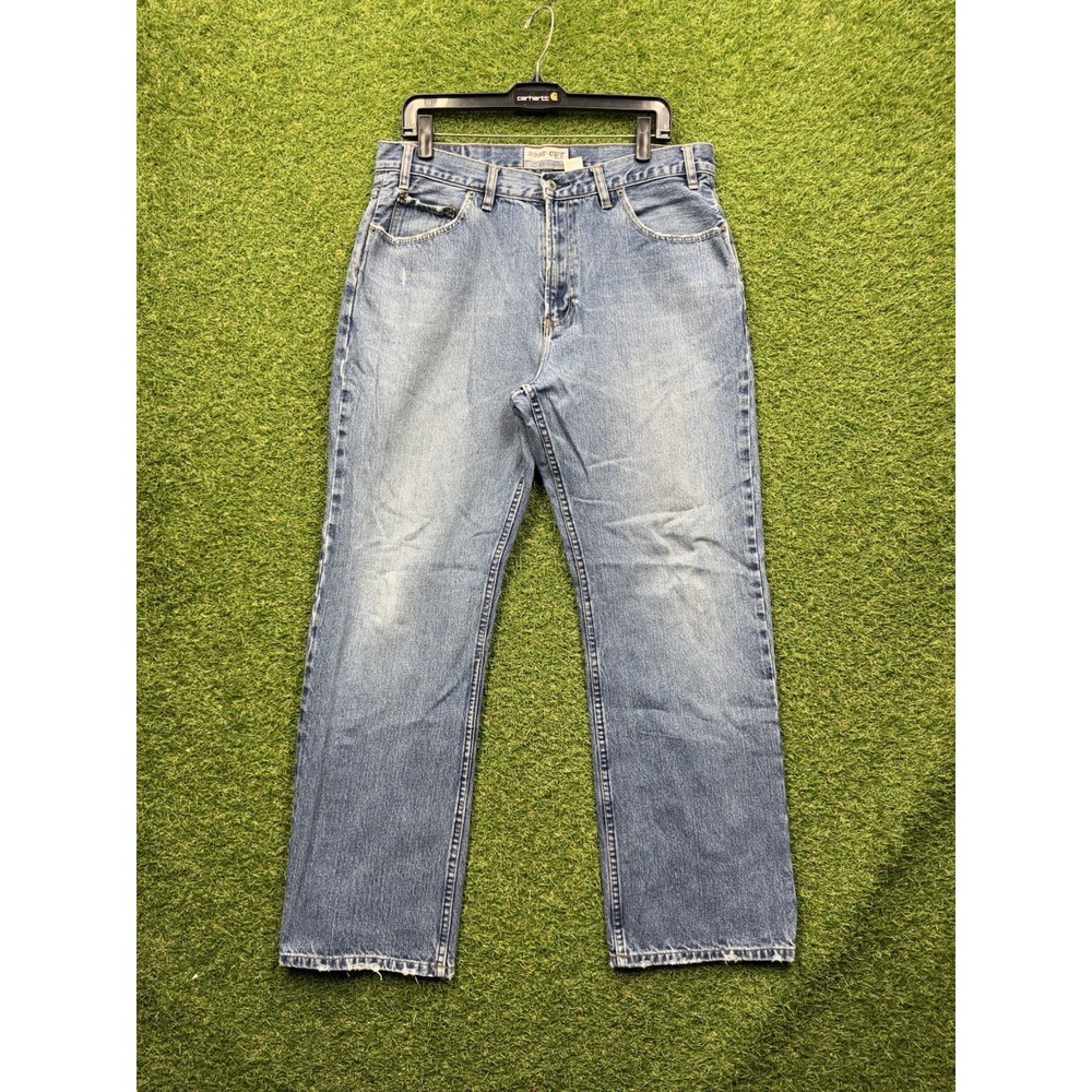 Vintage Old Navy Jeans Mens 36x32 Light Wash Denim Color Bootcut Distressed
